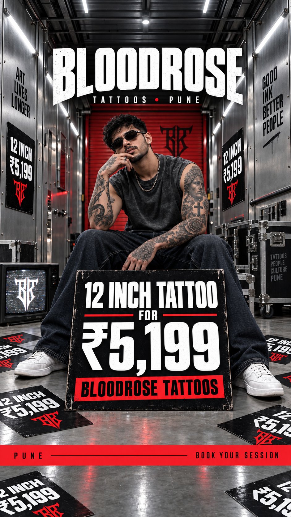 Bloodrose Tattoos Pune offer: 12 inch tattoo for ₹5,199